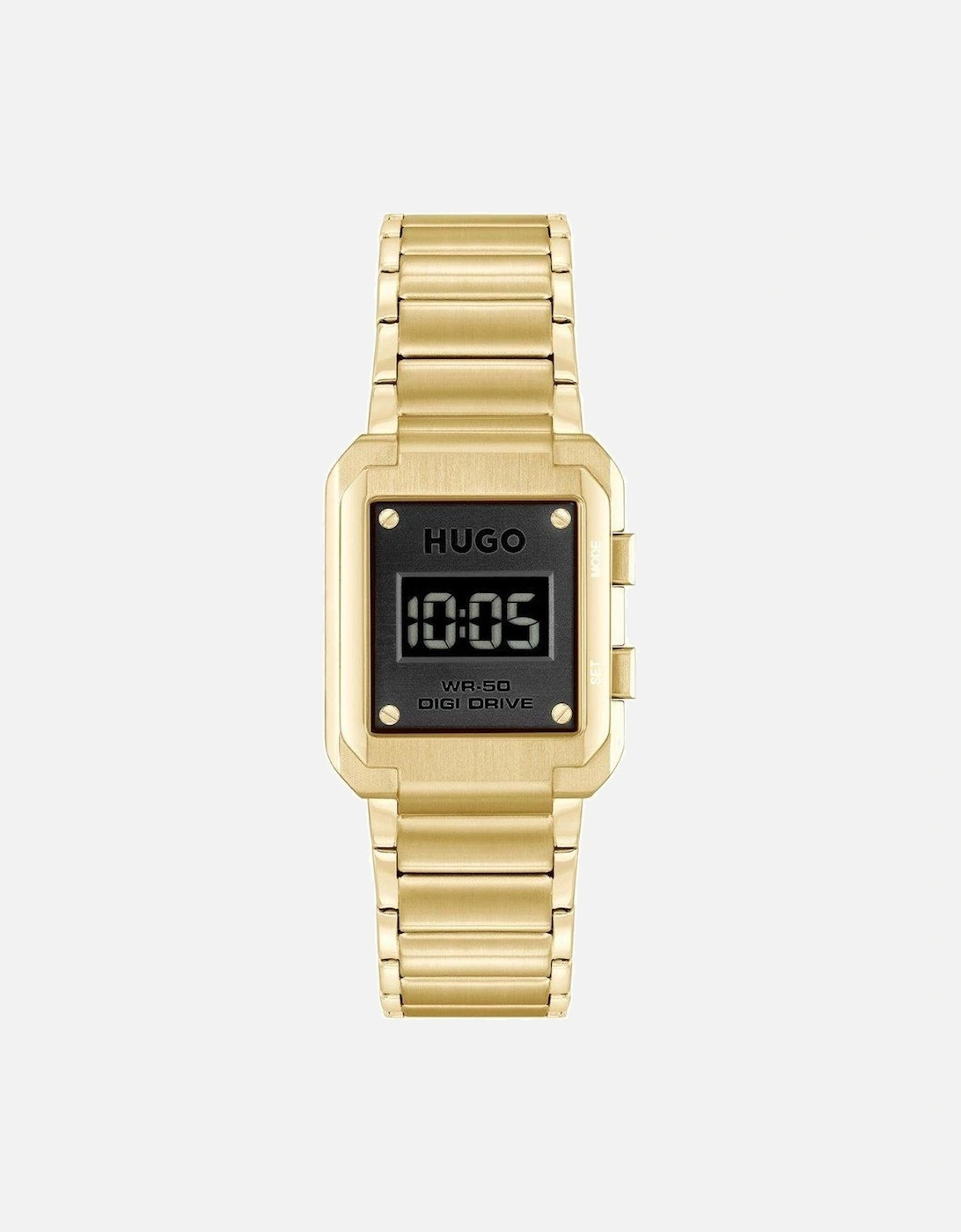 Stainless Steel Quartz Digital Watch Unisex - Gold Unisex Watches, 3 of 2