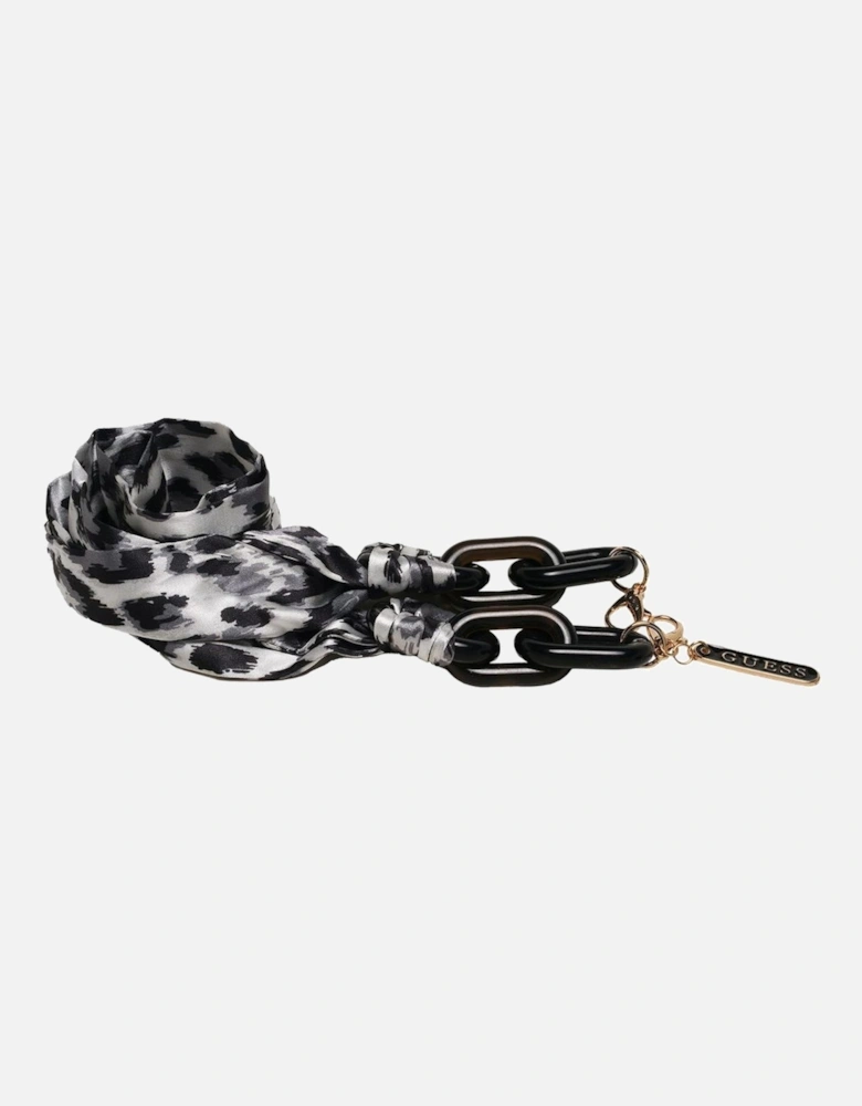 Cat Eye Black Plastic Frame Sunglasses with Eyewear Chain Women