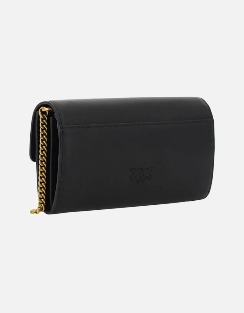 Calfskin One Love Wallet with Chain Strap Women - Black