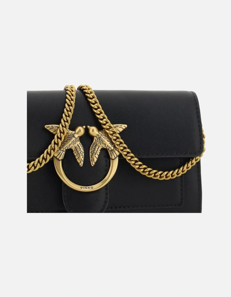 Calfskin One Love Wallet with Chain Strap Women - Black