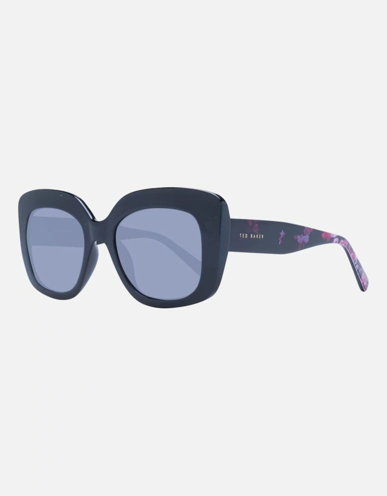 Square Acetate Full-Rim Sunglasses with Grey Lenses Women - Black