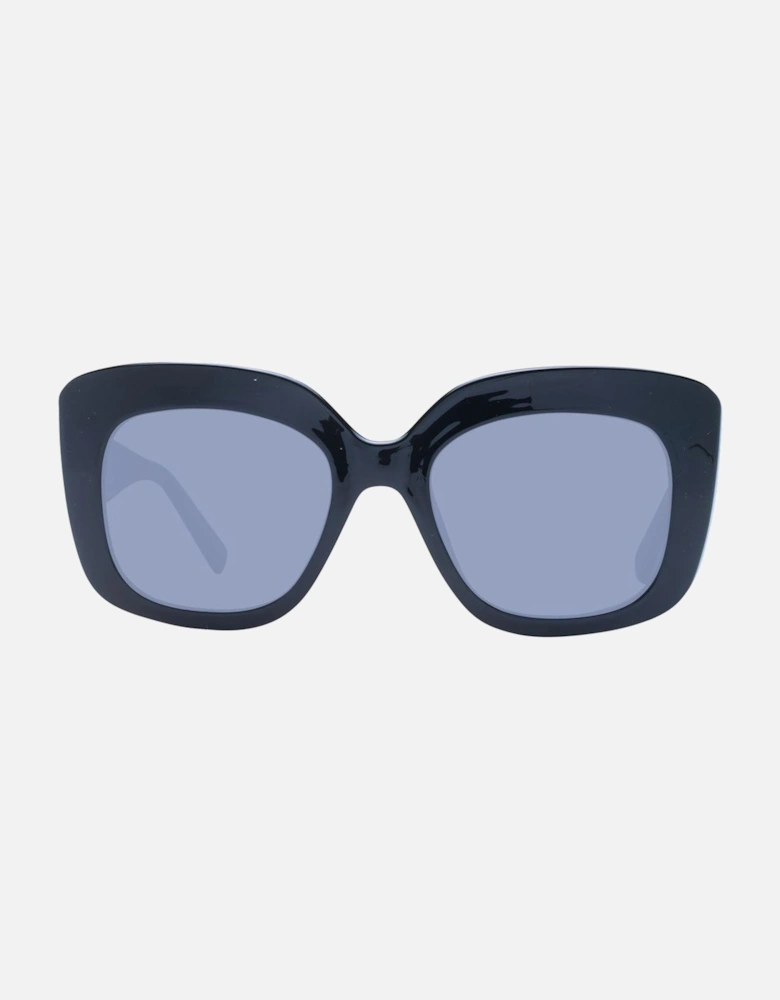Square Acetate Full-Rim Sunglasses with Grey Lenses Women - Black