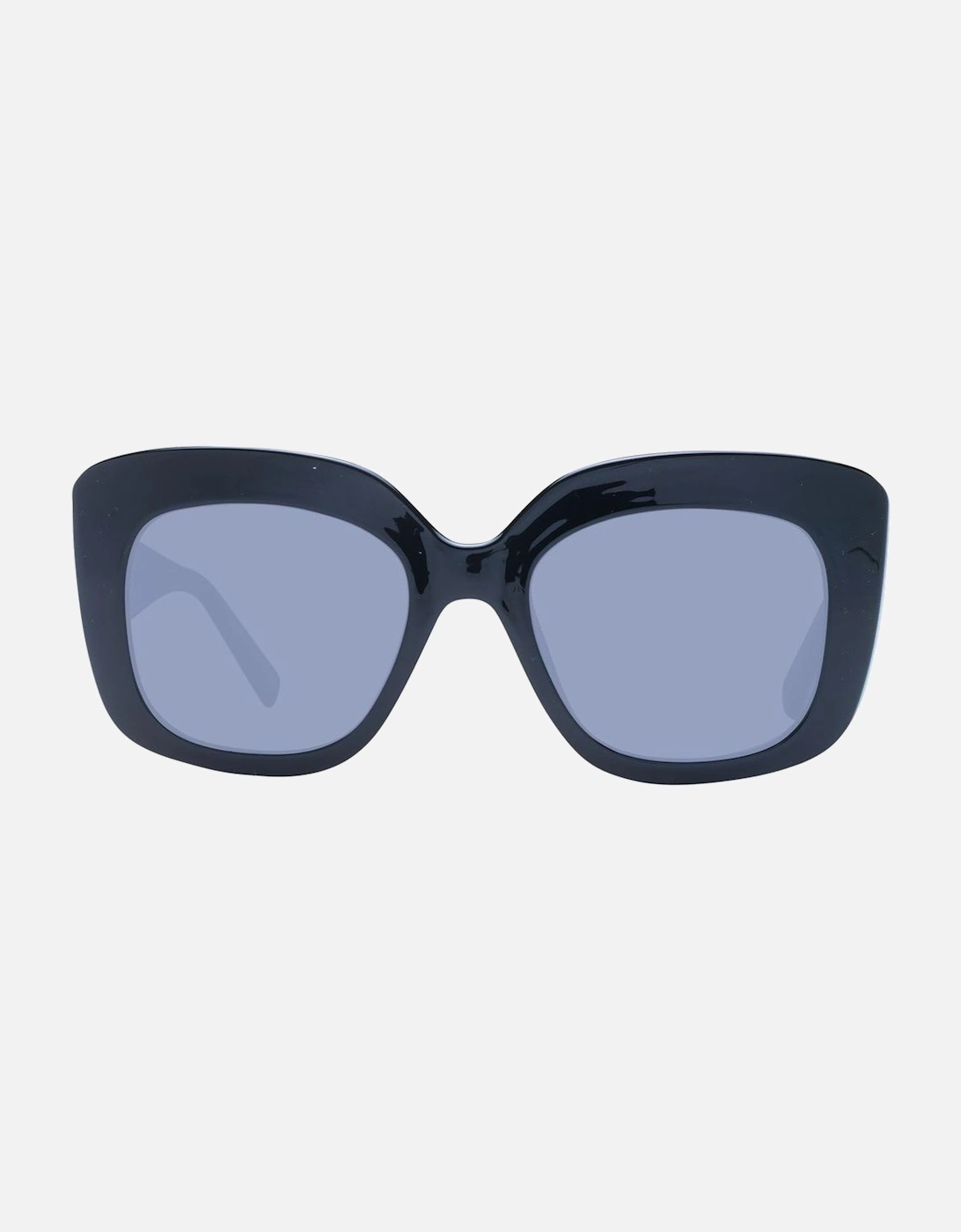 Square Acetate Full-Rim Sunglasses with Grey Lenses Women - Black