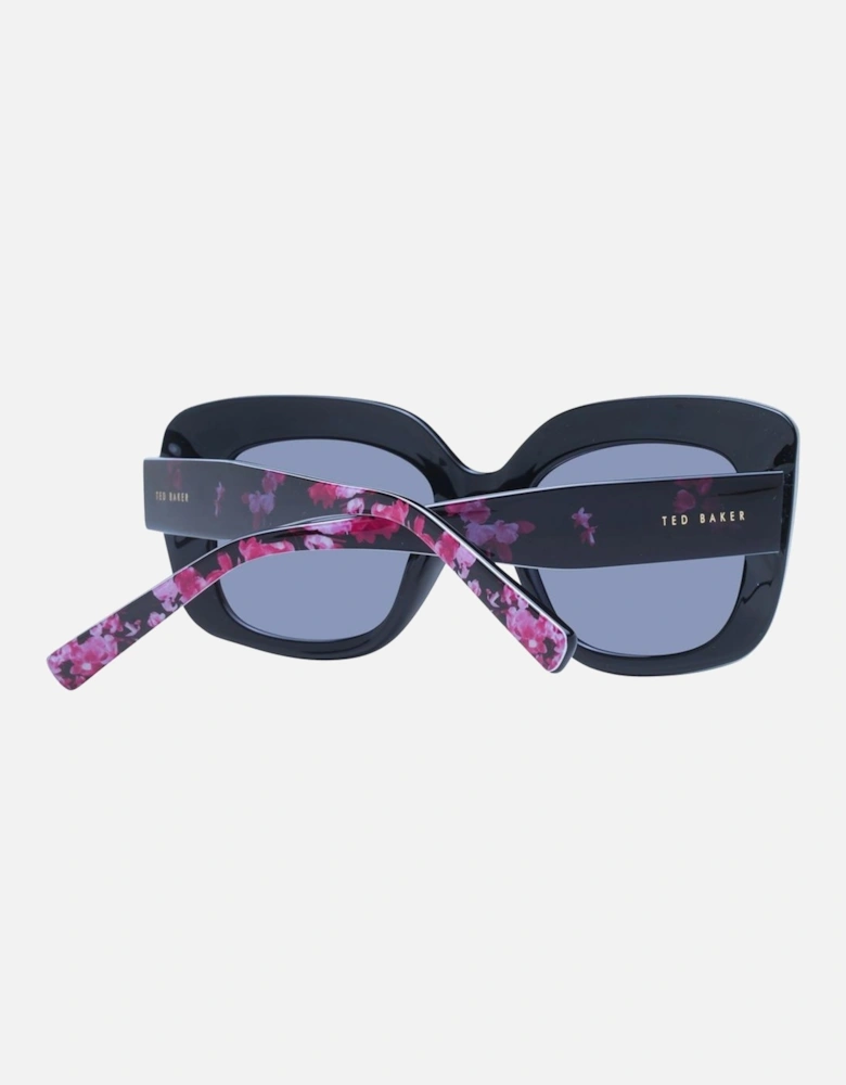 Square Acetate Full-Rim Sunglasses with Grey Lenses Women - Black