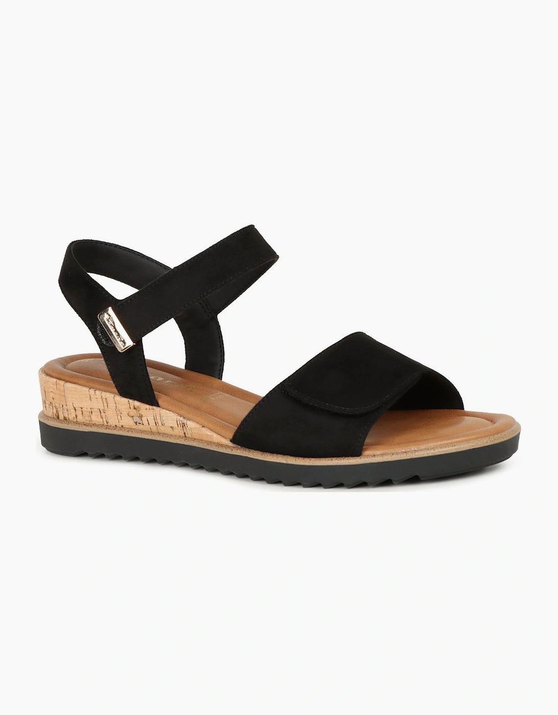 Tamaris Women's Black Iris Low Wedge Sandals  6 Size 6