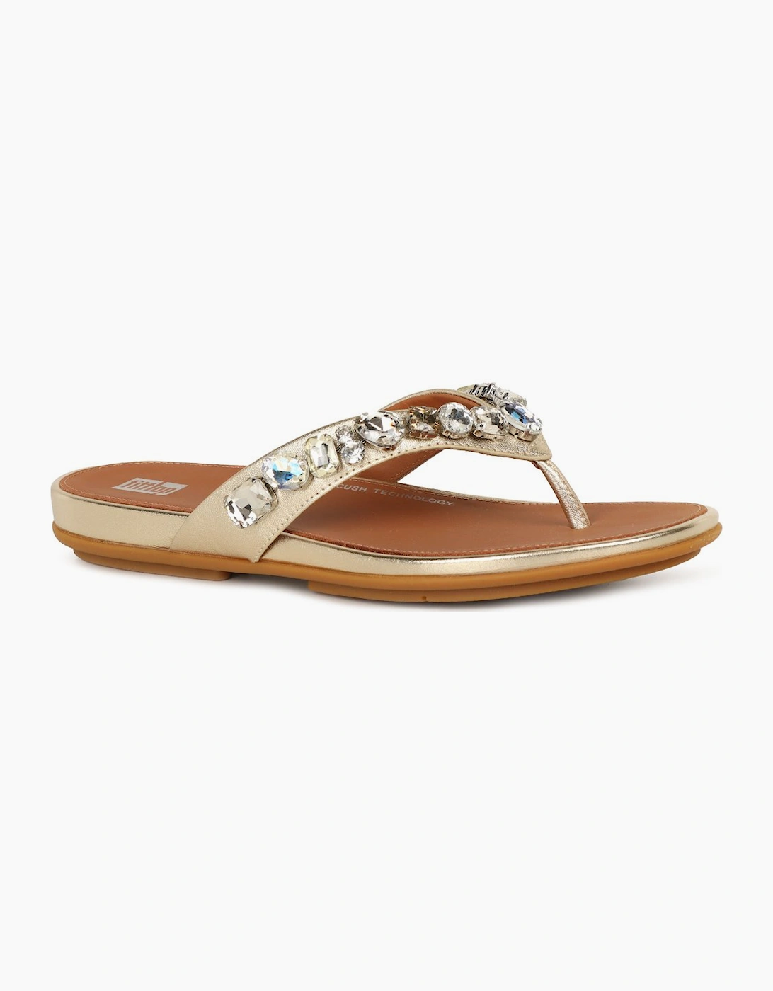 Fitflop Women's Gracie Jewel Deluxe Womens Toe Post Sandals - Silver - Size: 8