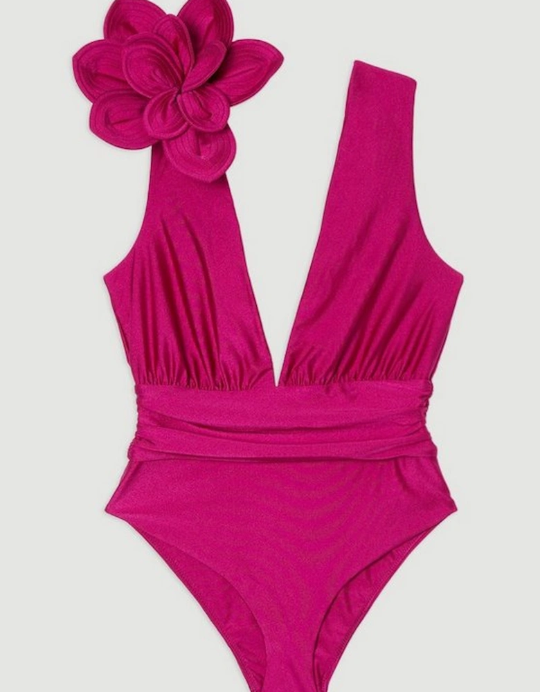 Flower Corsage Plunge Swimsuit
