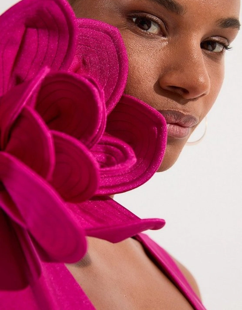 Flower Corsage Plunge Swimsuit