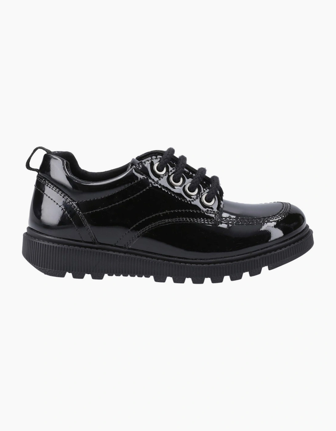 Hush Puppies Girls Black  Keeley Senior School Shoes - Size 4 Kids