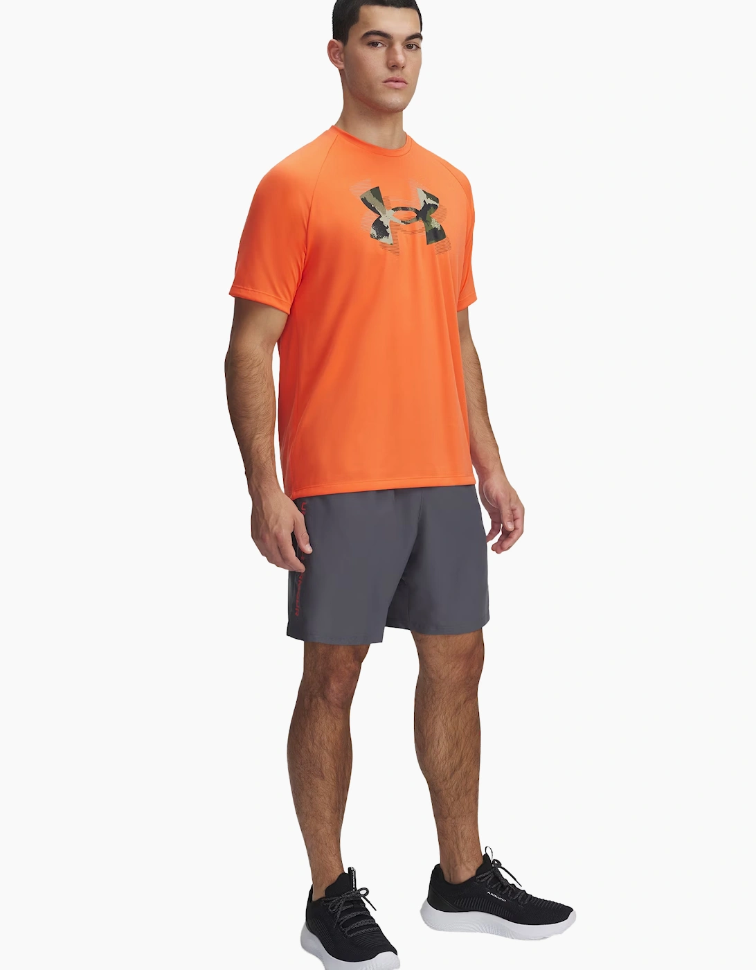 Men's Under Armour Mens Technical Wordmark Woven Shorts - Castle Rock Grey - Size: 3XL