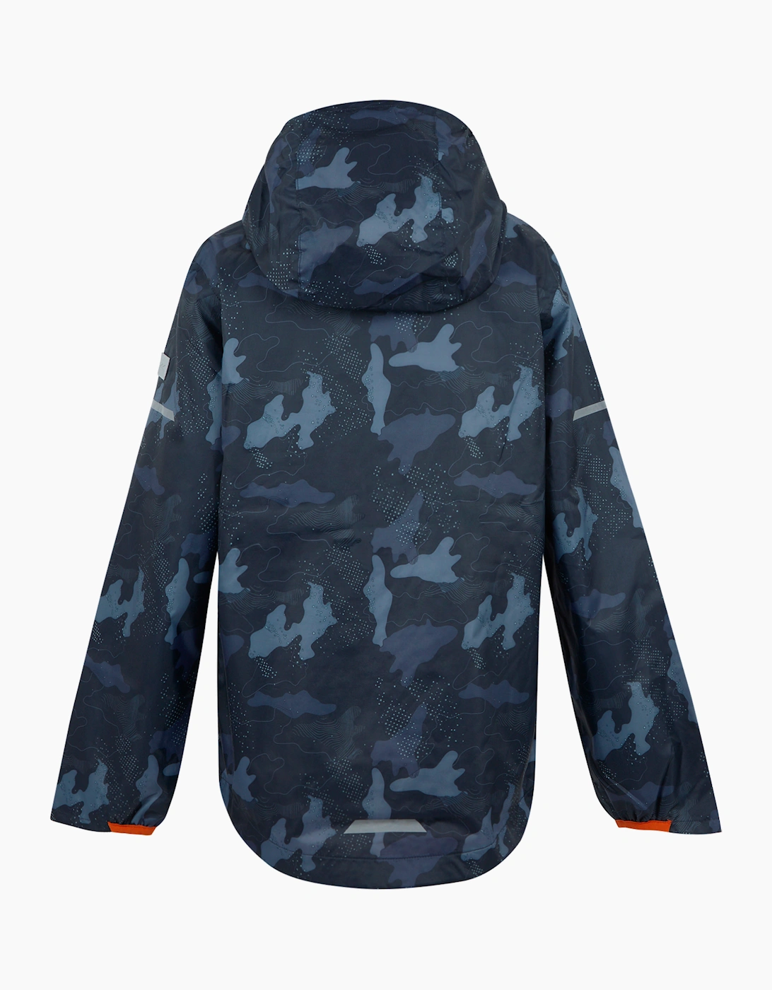 Regatta Kids Lever Ii Camo Waterproof Jacket - Navy/Tangerine Tango - Navy/Tangerine Tango - 13 Years - 100% Polyester - Image 3