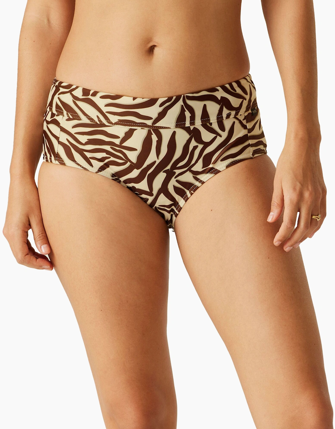 Regatta Women's Light Brown Dark / Paloma Zebra Print Swim Briefs - Size 8 UK