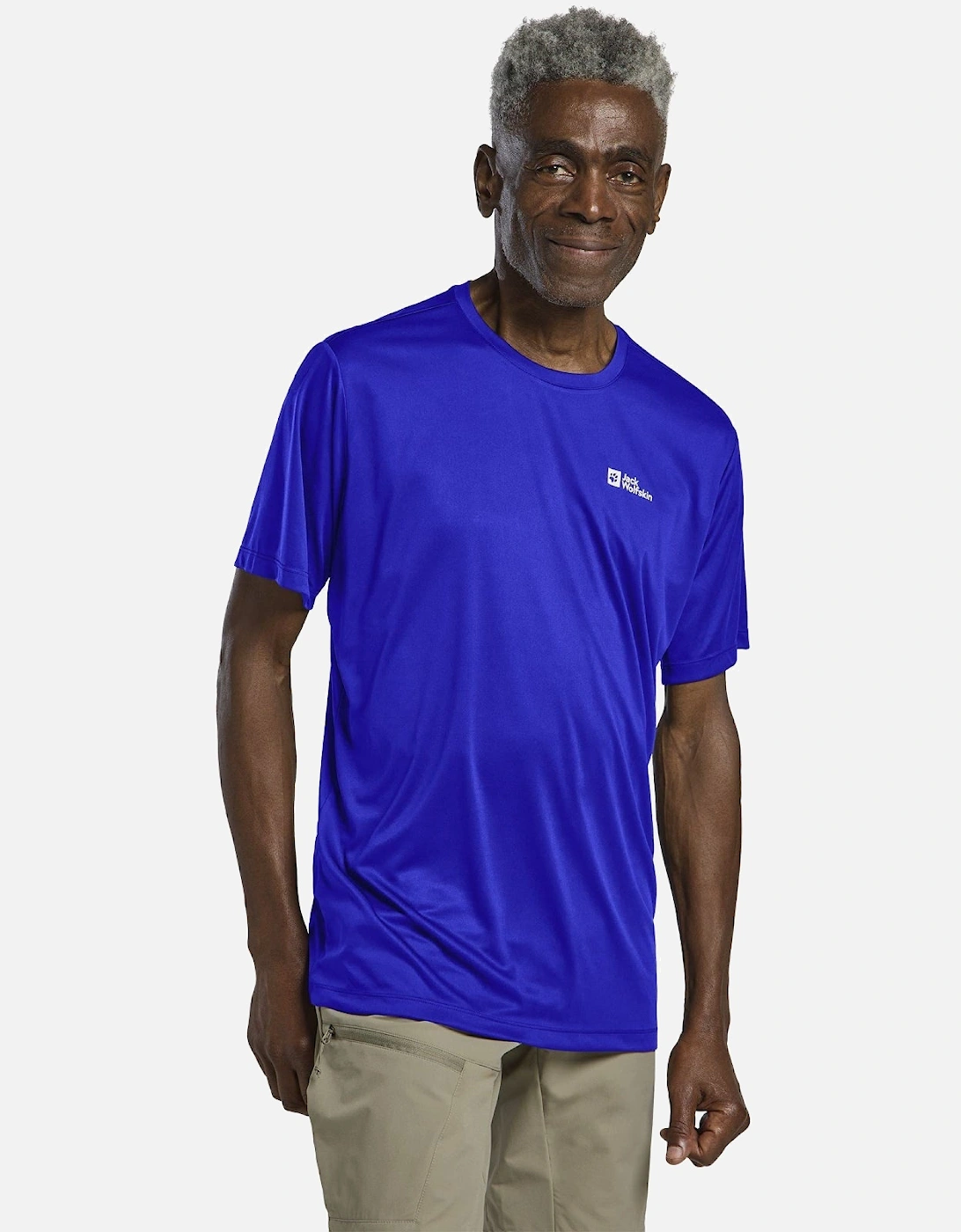 Jack Wolfskin Men's Blue Tech Short Sleeve T-Shirt - : 40/Regular L