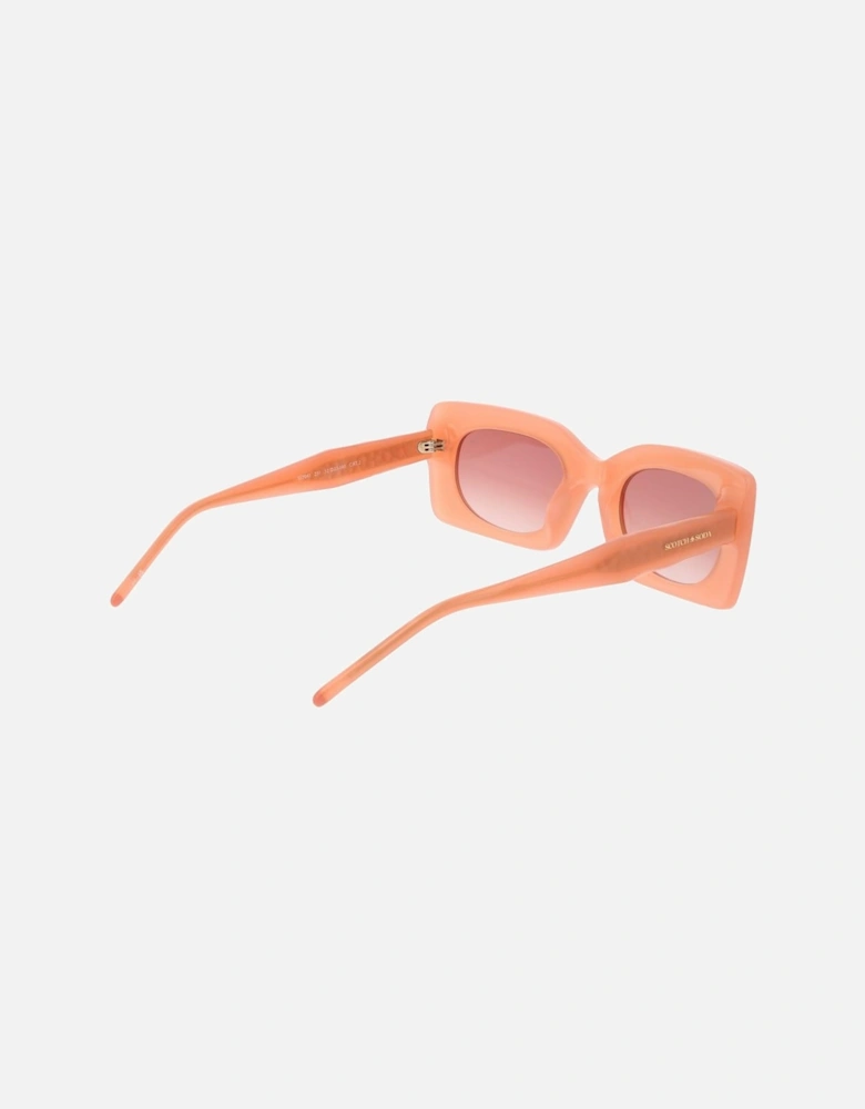 Rectangle Full-Rim Acetate Sunglasses with Brown Lenses Women - Pink