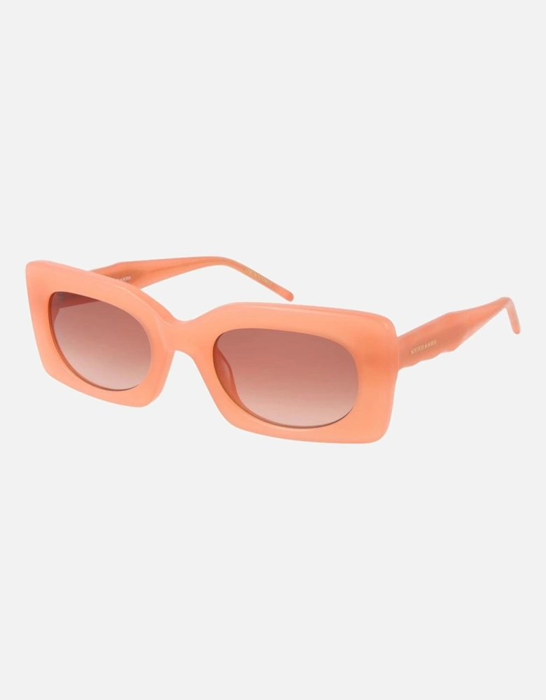 Rectangle Full-Rim Acetate Sunglasses with Brown Lenses Women - Pink