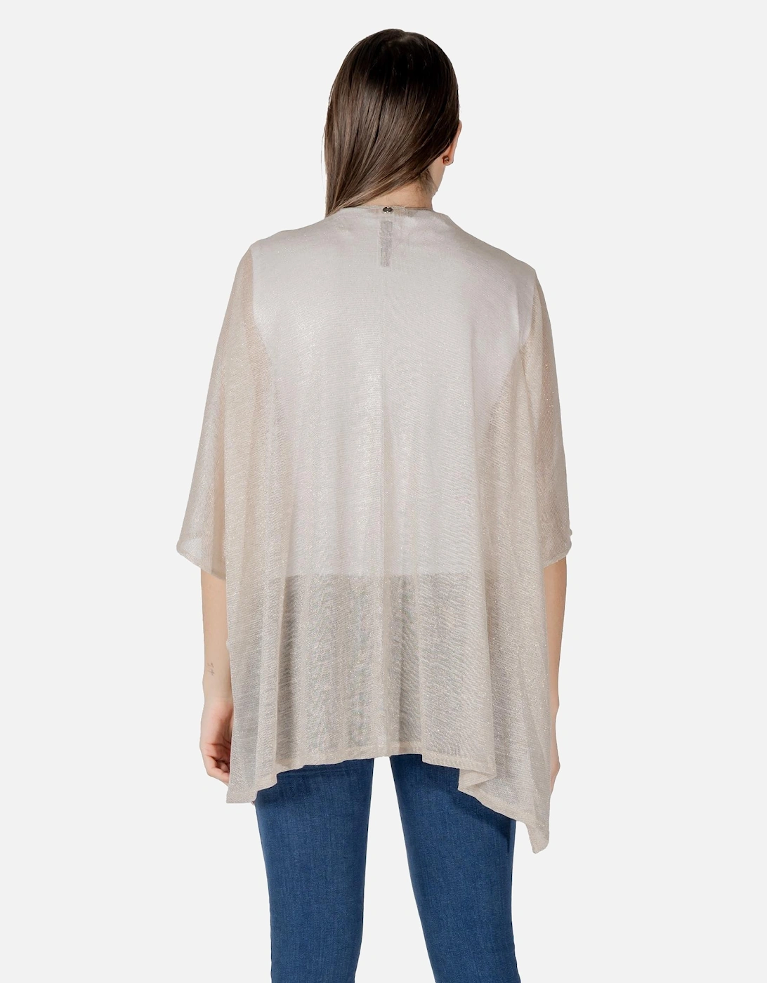 Short Sleeve Acrylic Cardigan Women - Gold Sweaters