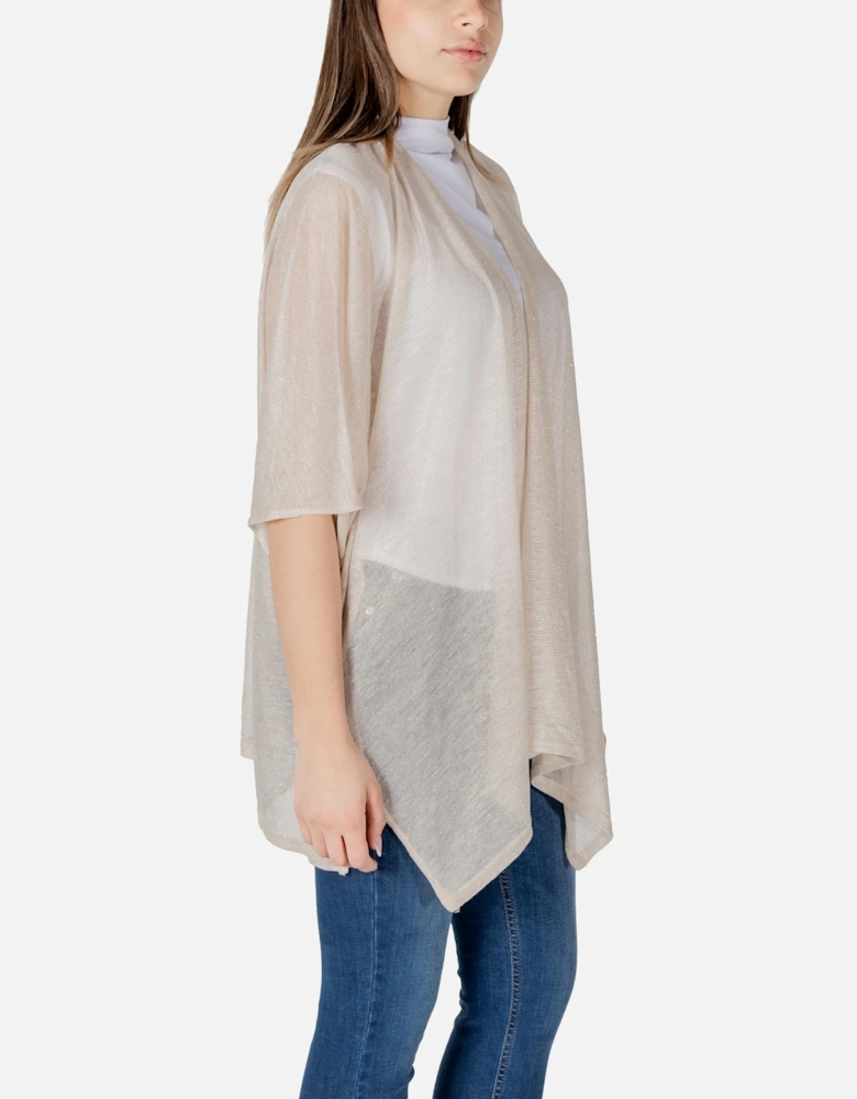 Short Sleeve Acrylic Cardigan Women - Gold Sweaters