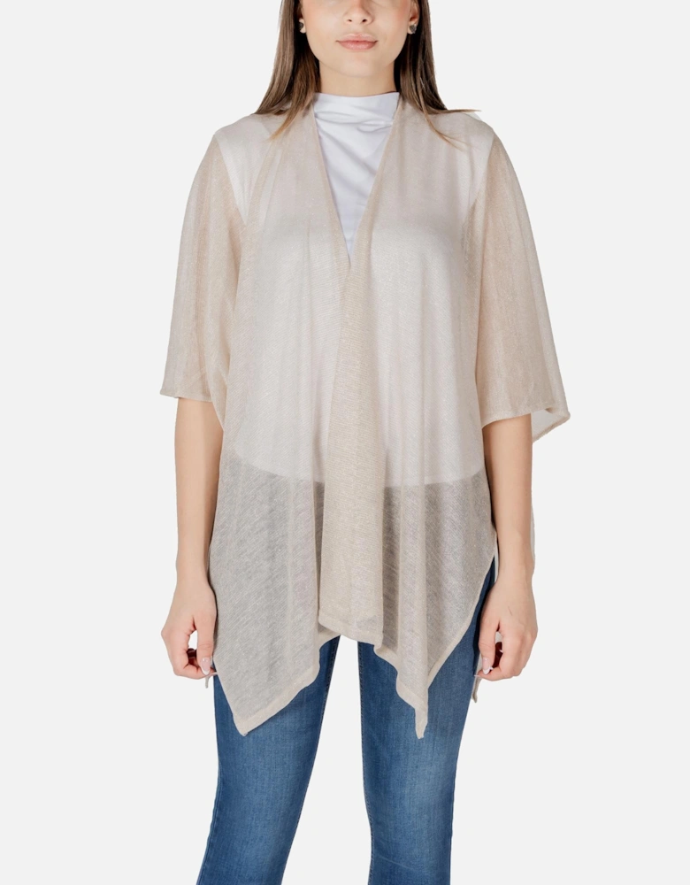 Short Sleeve Acrylic Cardigan Women - Gold Sweaters