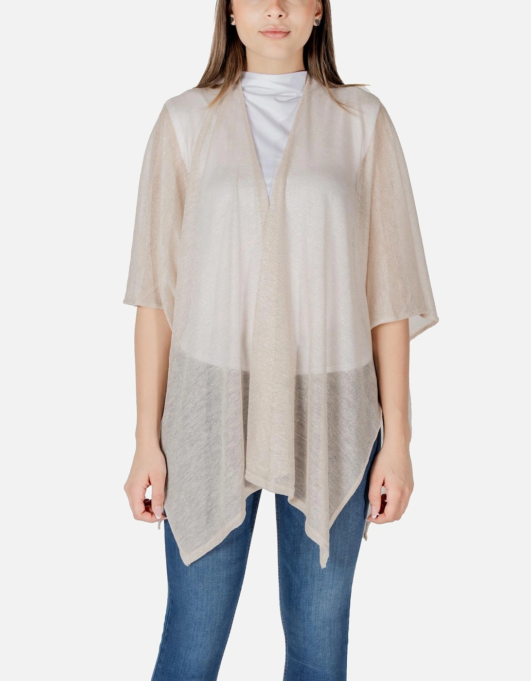 Short Sleeve Acrylic Cardigan Women - Gold Sweaters, 4 of 3