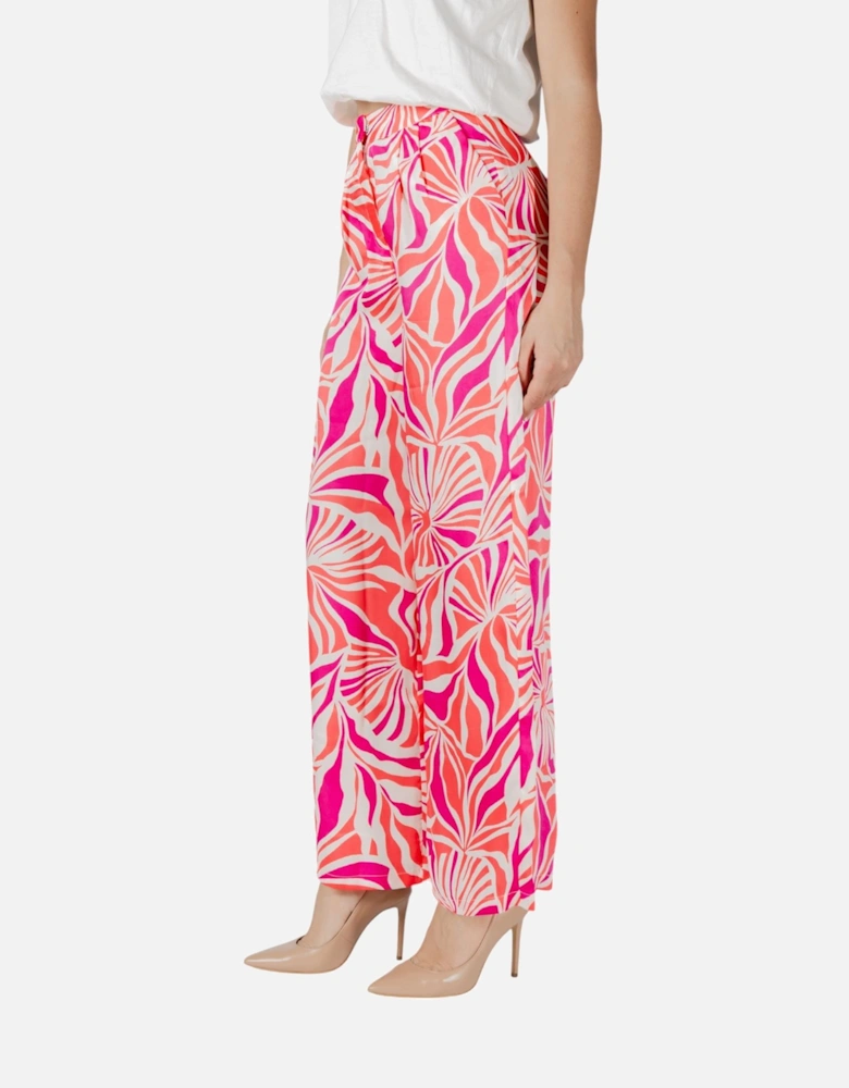 Zip and Button Front Pocket Trousers Women - Pink Pants
