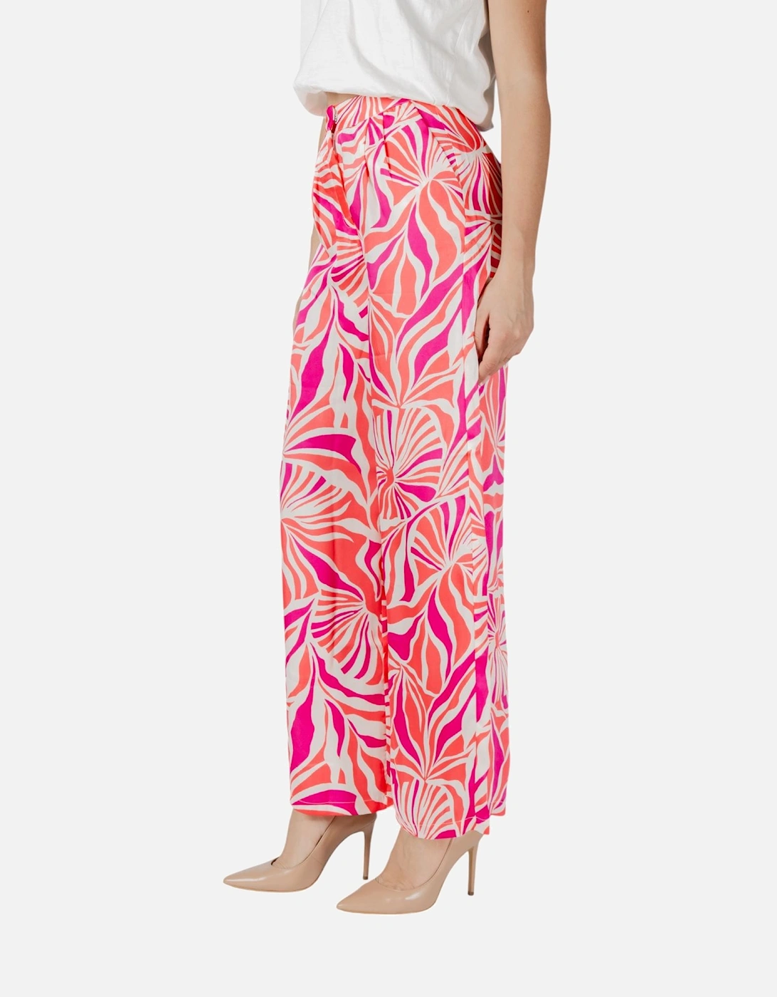 Zip and Button Front Pocket Trousers Women - Pink Pants
