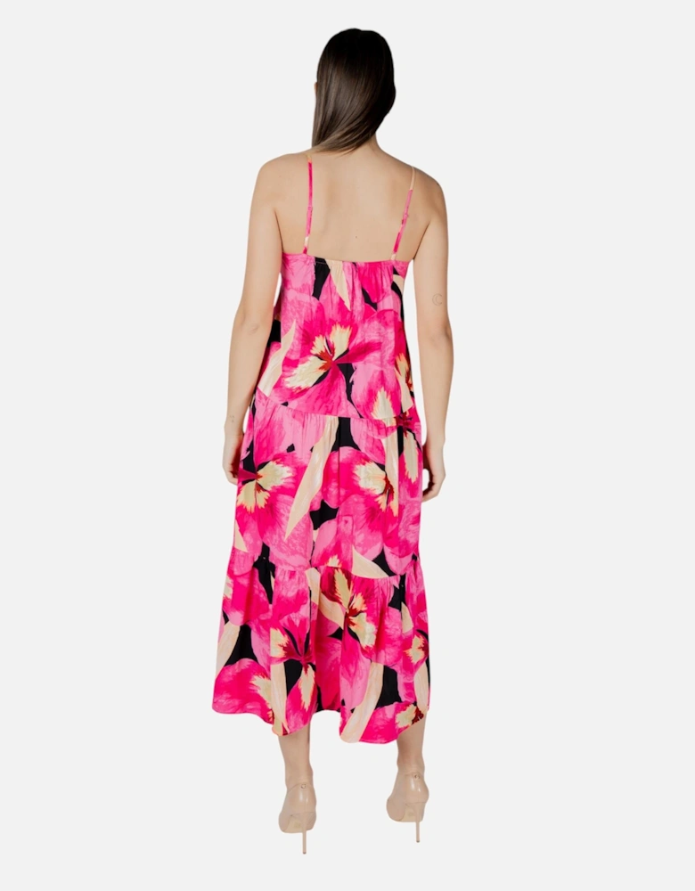 Floral V-Neck Strappy Dress Women - Fuchsia Dresses