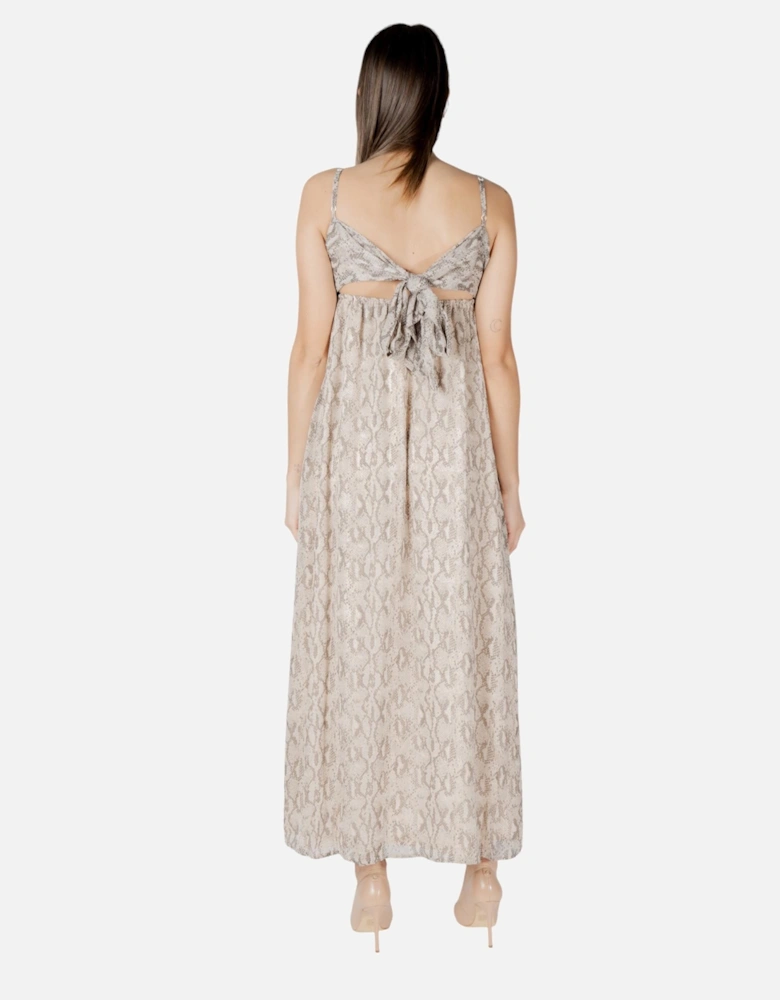 Low-Cut V-Neck Strappy Dress Women - Beige Dresses
