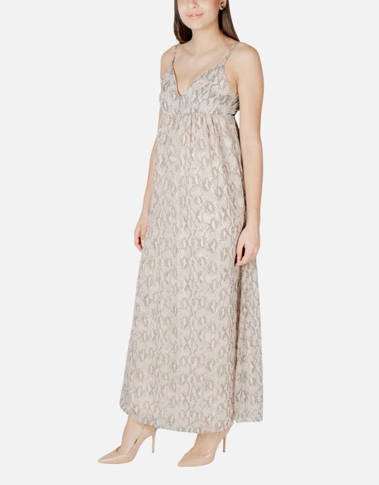 Low-Cut V-Neck Strappy Dress Women - Beige Dresses