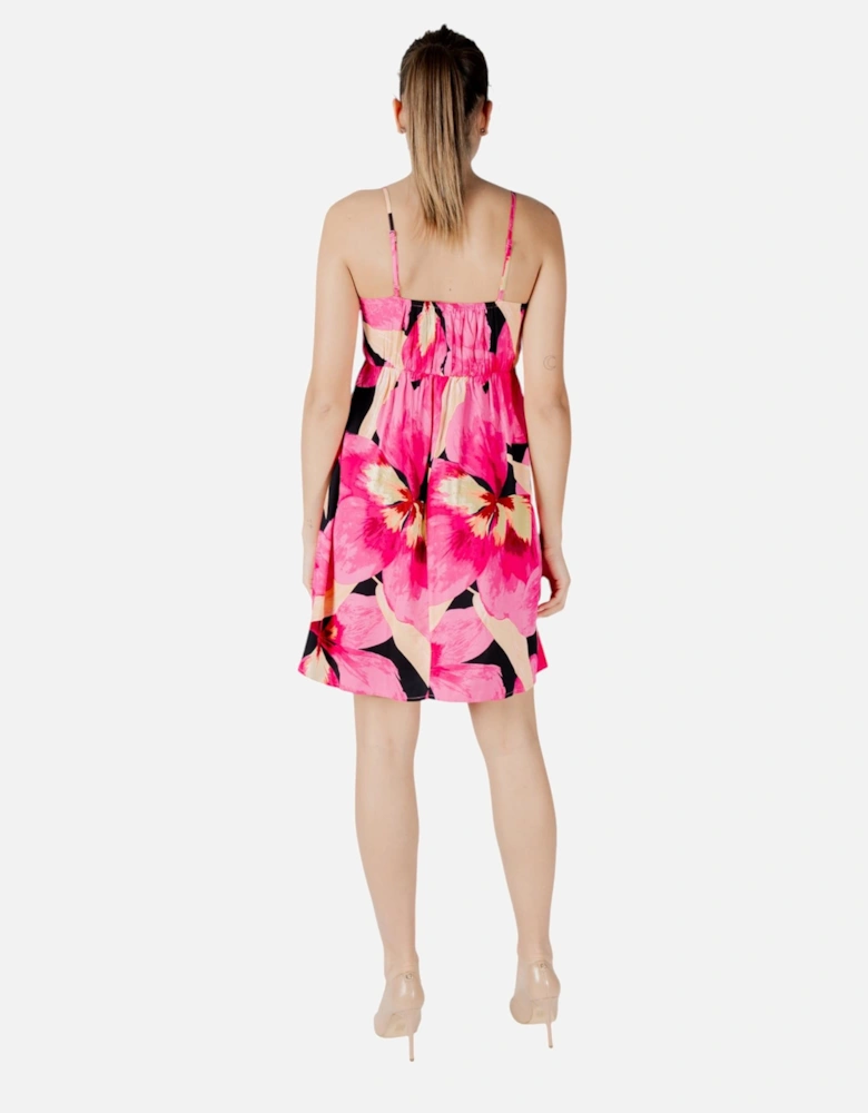Floral V-Neck Strappy Dress Women - Fuchsia Dresses