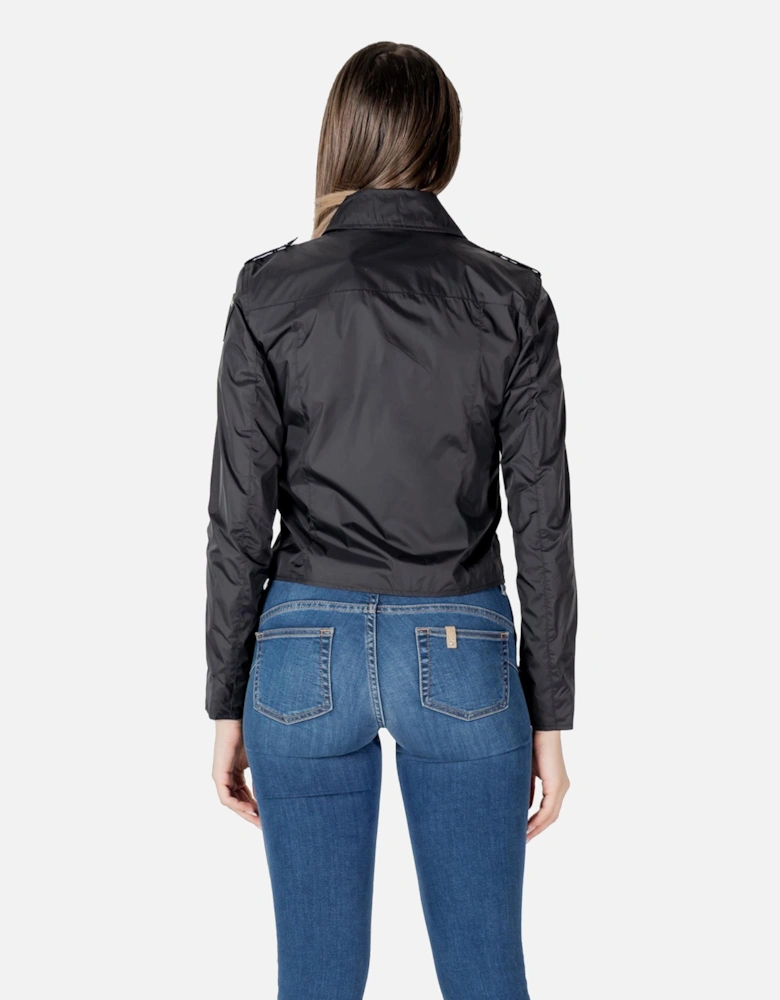 Womens Side Zip Classic Collar Jacket - Black Jackets