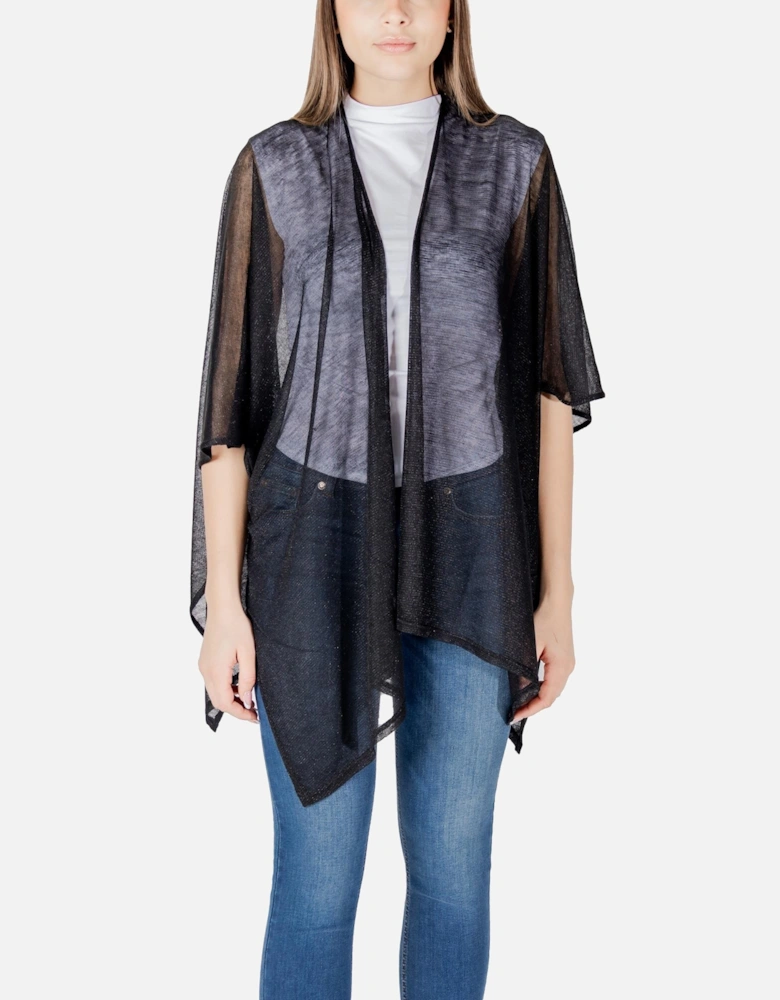 Short Sleeve Acrylic Cardigan Women - Black Sweaters