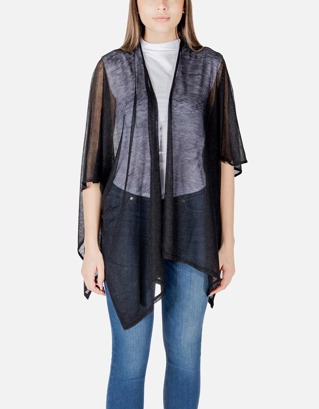 Short Sleeve Acrylic Cardigan Women - Black Sweaters, 4 of 3