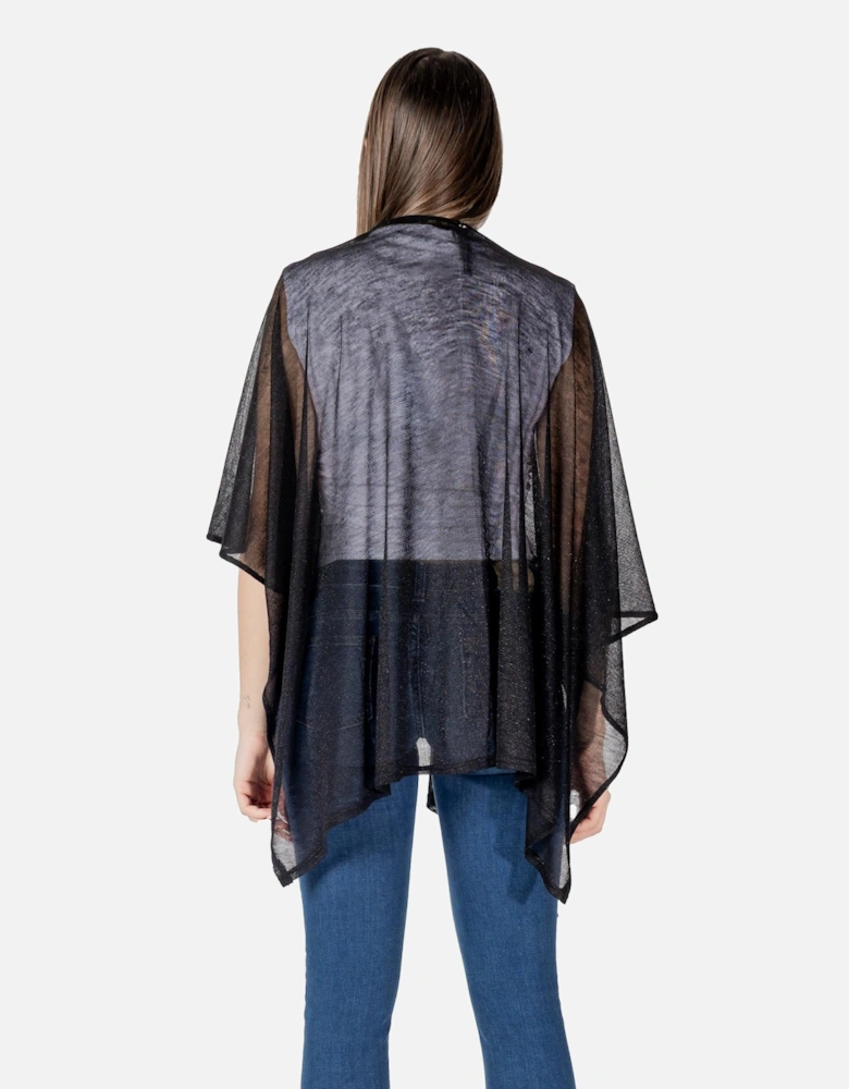 Short Sleeve Acrylic Cardigan Women - Black Sweaters