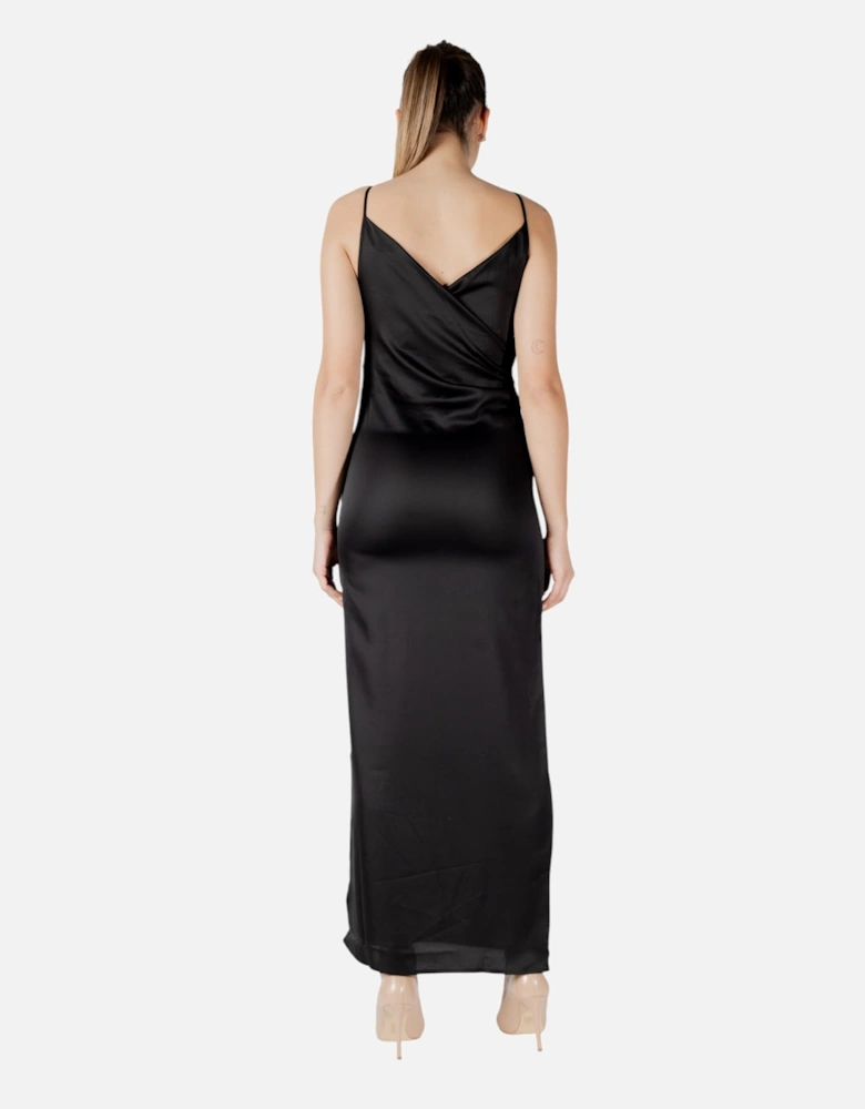 Square Neck Strappy Dress with Side Zip Women - Black Dresses