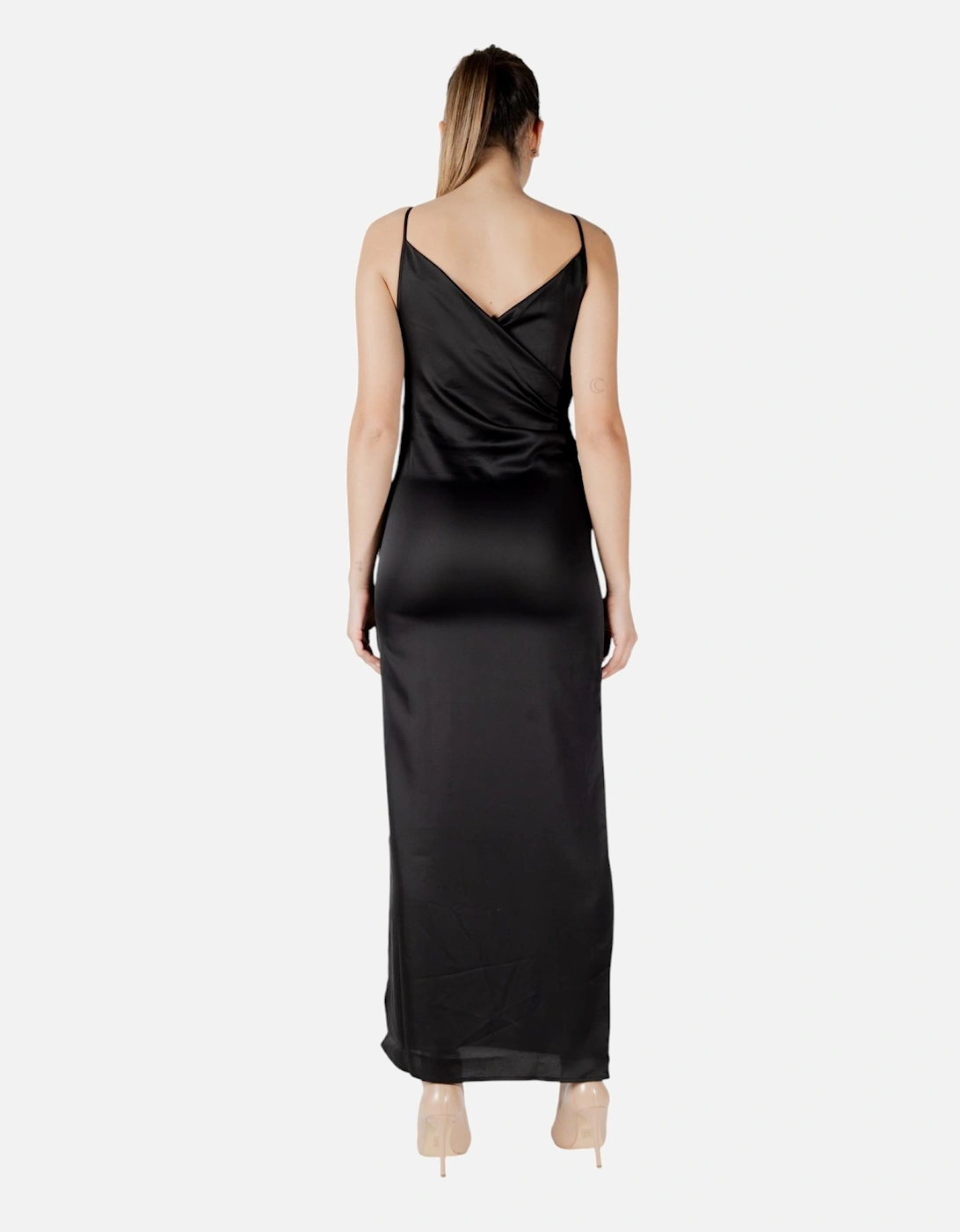 Square Neck Strappy Dress with Side Zip Women - Black Dresses
