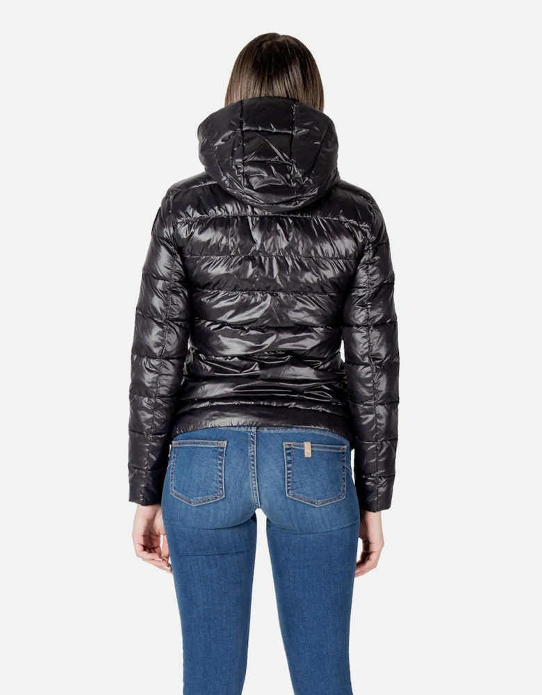 Hooded Zip-Up Jacket with Front Pockets Women - Black Jackets
