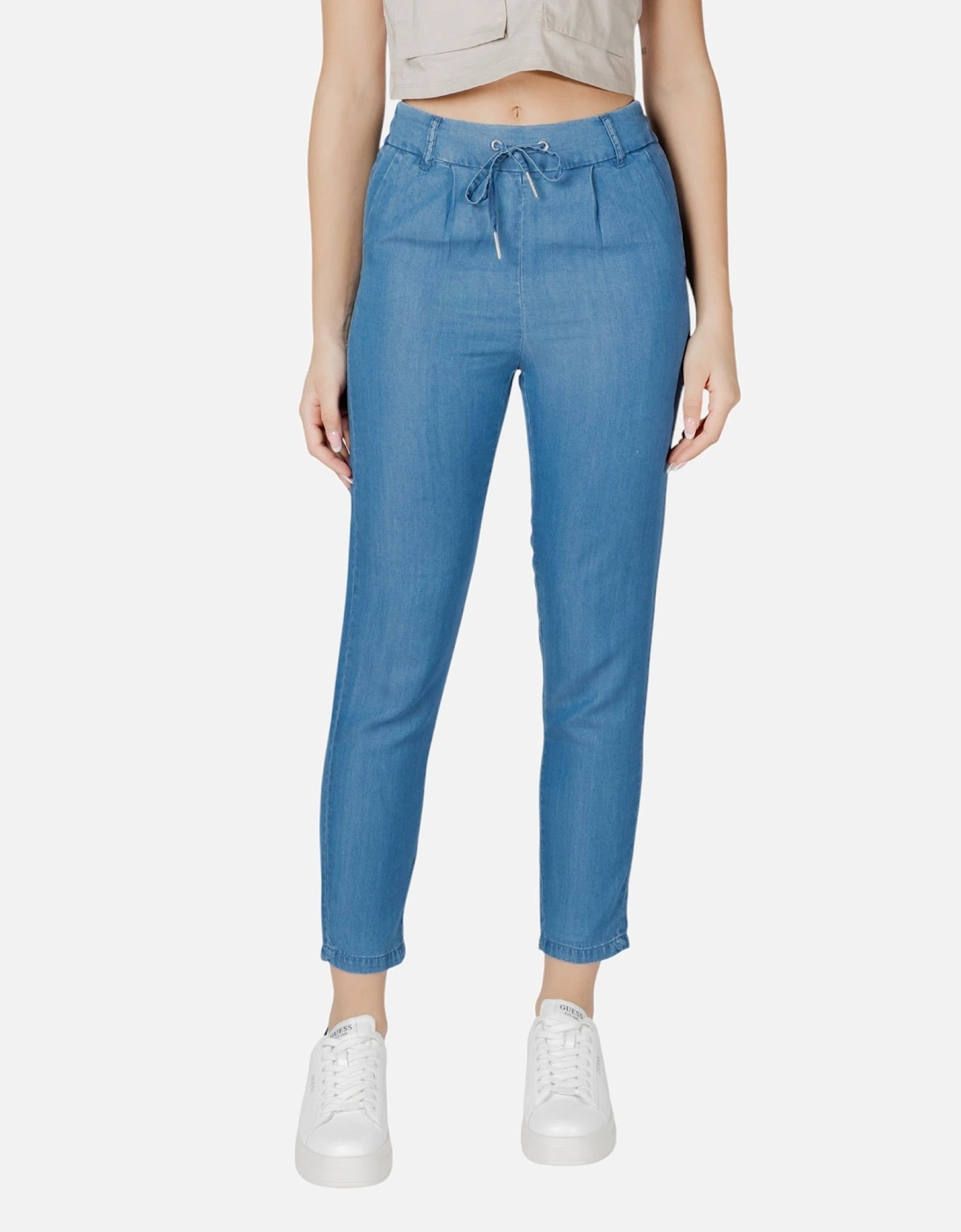 Lace-Up Lyocell Trousers with Pockets Women - Light Blue, 4 of 3