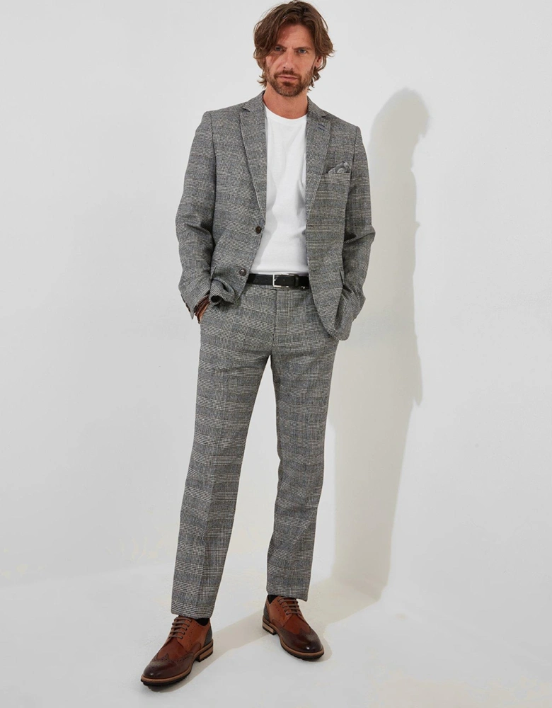Marvellous Mix Check Blazer Jacket - Grey