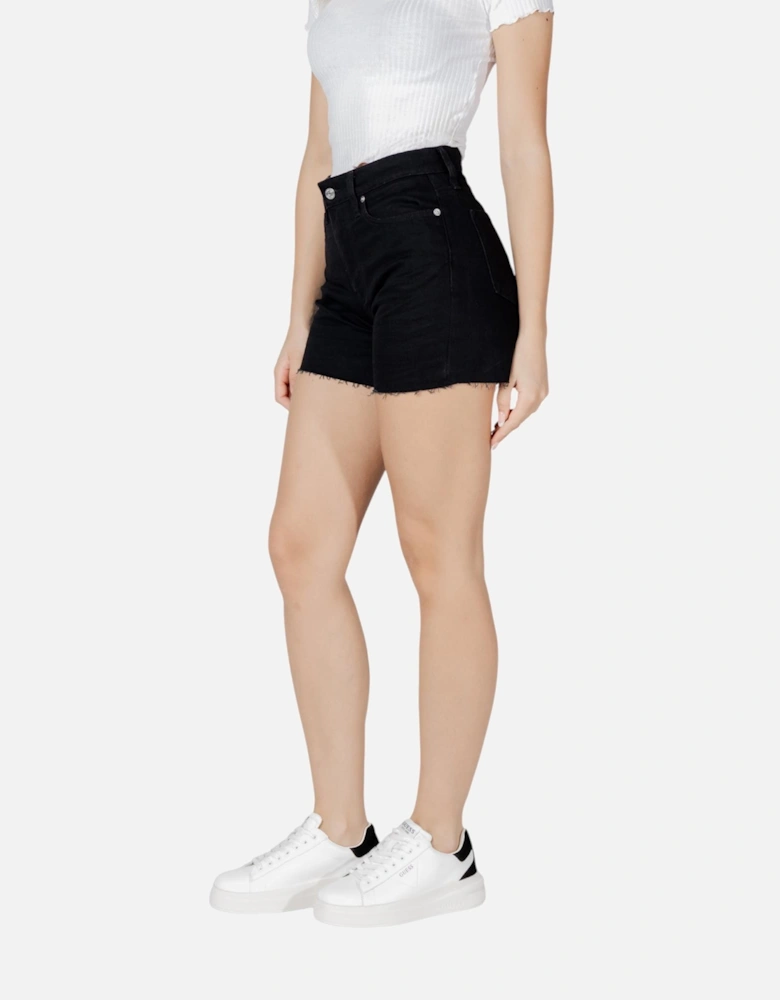 Classic Zip and Button Shorts with Pockets Women - Black