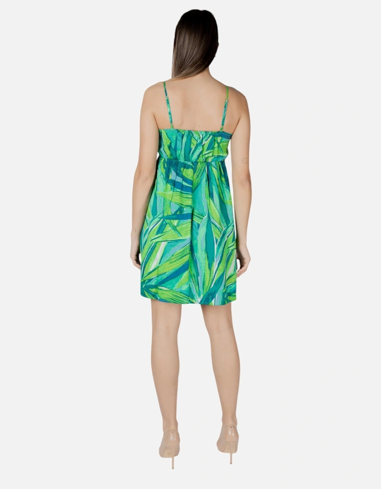 Floral V-Neck Strappy Dress Women - Green Dresses