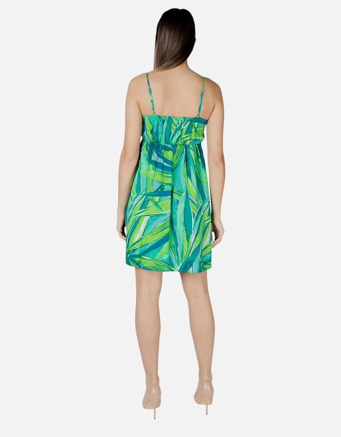 Floral V-Neck Strappy Dress Women - Green Dresses