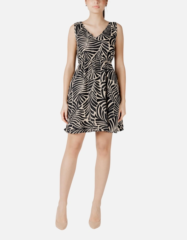 Floral Sleeveless V-Neck Dress Women - Black Dresses