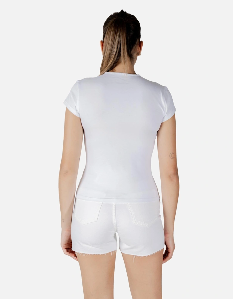 Printed Short Sleeve Round Neck T-Shirt Women - White Shirts