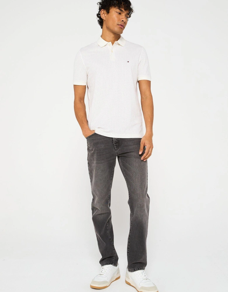 Regular Fit Microprint Polo Shirt - Beige