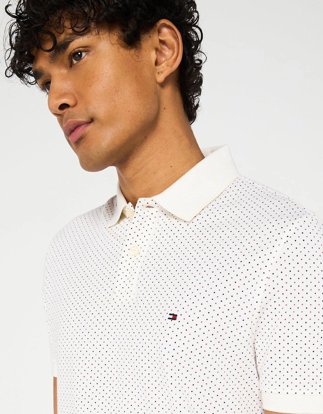 Regular Fit Microprint Polo Shirt - Beige