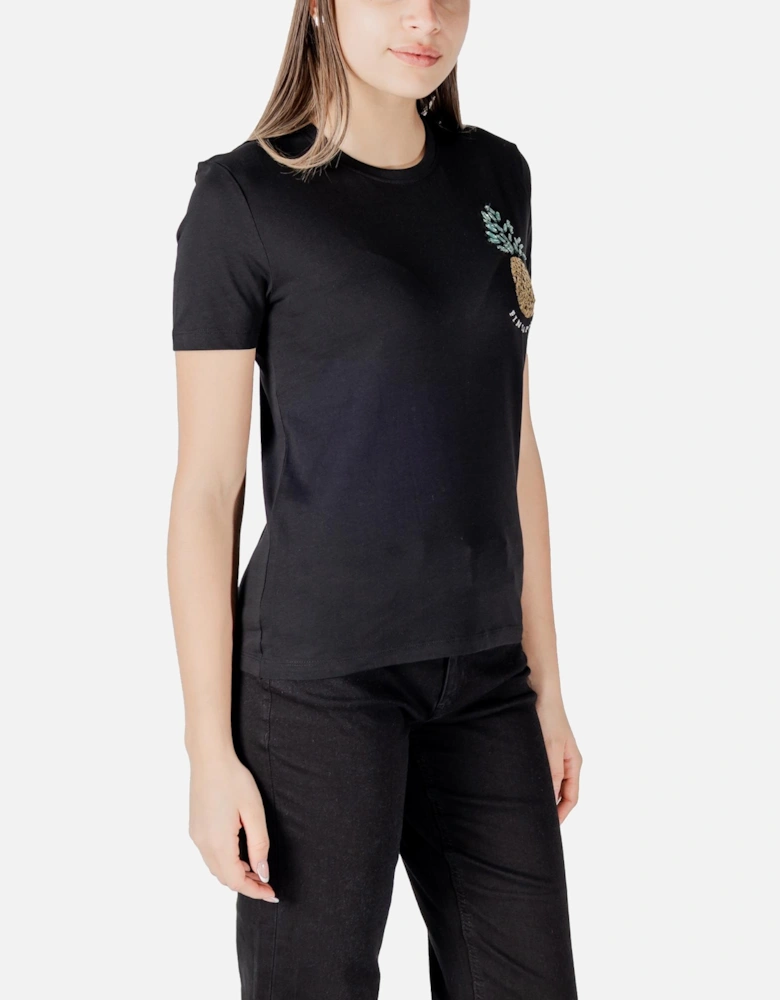 Organic Cotton Printed T-shirt Women - Black Shirts