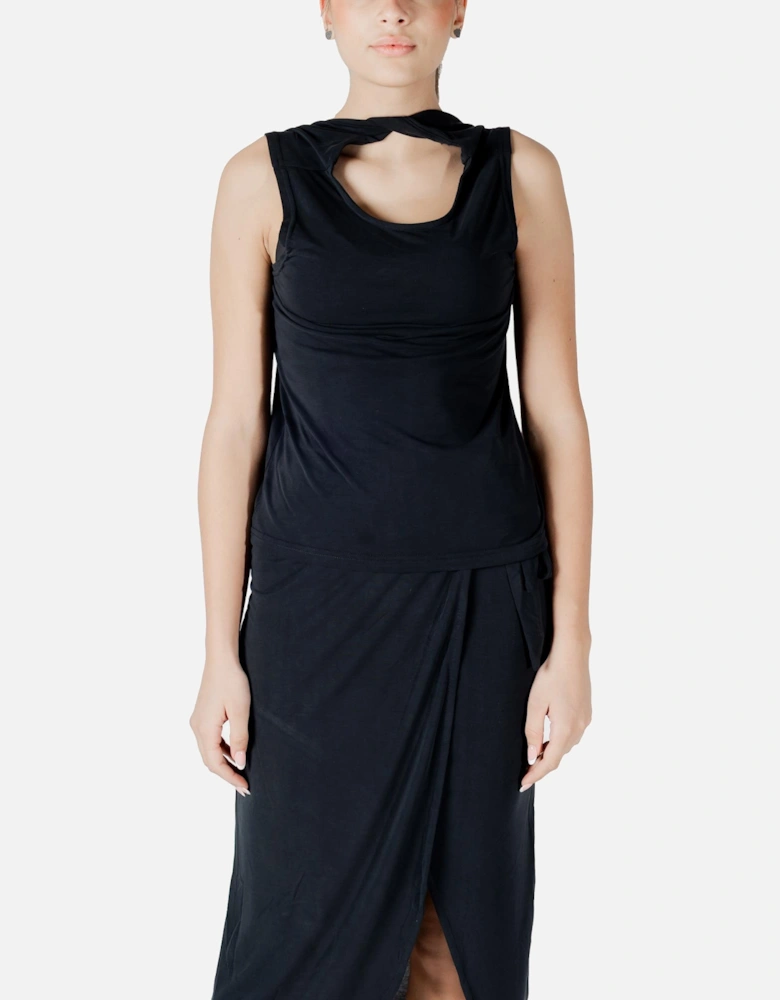 Sleeveless Round Neck Modal-Blend Top Women - Black