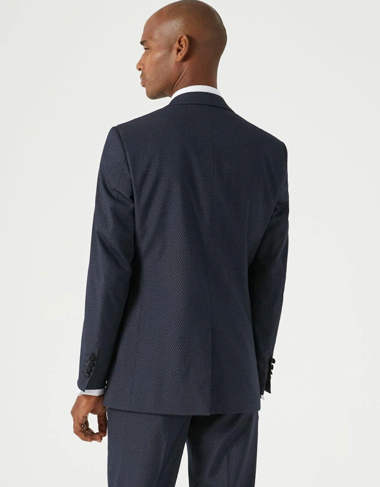 Cuba Tailored Fit Tuxedo Suit Jacket - Navy