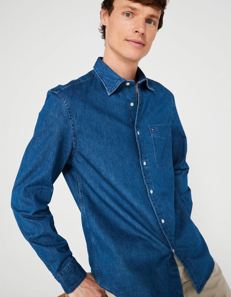 Denim Regular Fit Shirt - Dark Blue