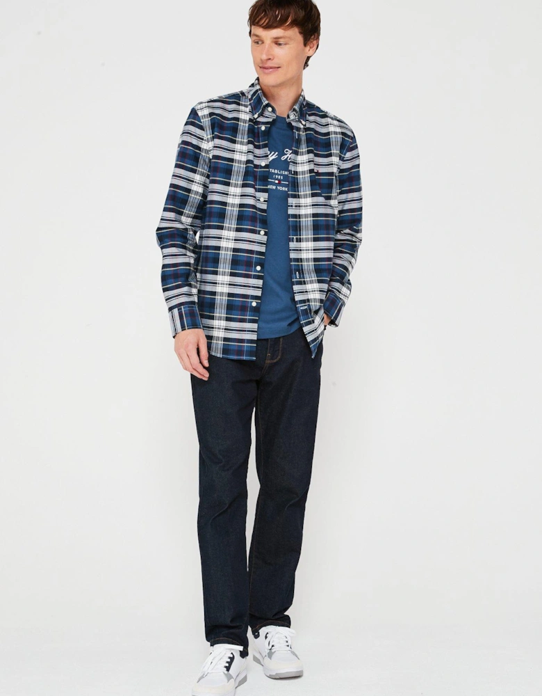 Regular Fit Heritage Plaid Oxford Shirt - Dark Blue
